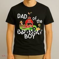 Dad Of The Birthday Boy Barnyard Farm Animals Tractor Party T-Shirt thumb 3
