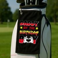Daddy Of The Birthday Boy Dad Gift Golf Towel thumb 2