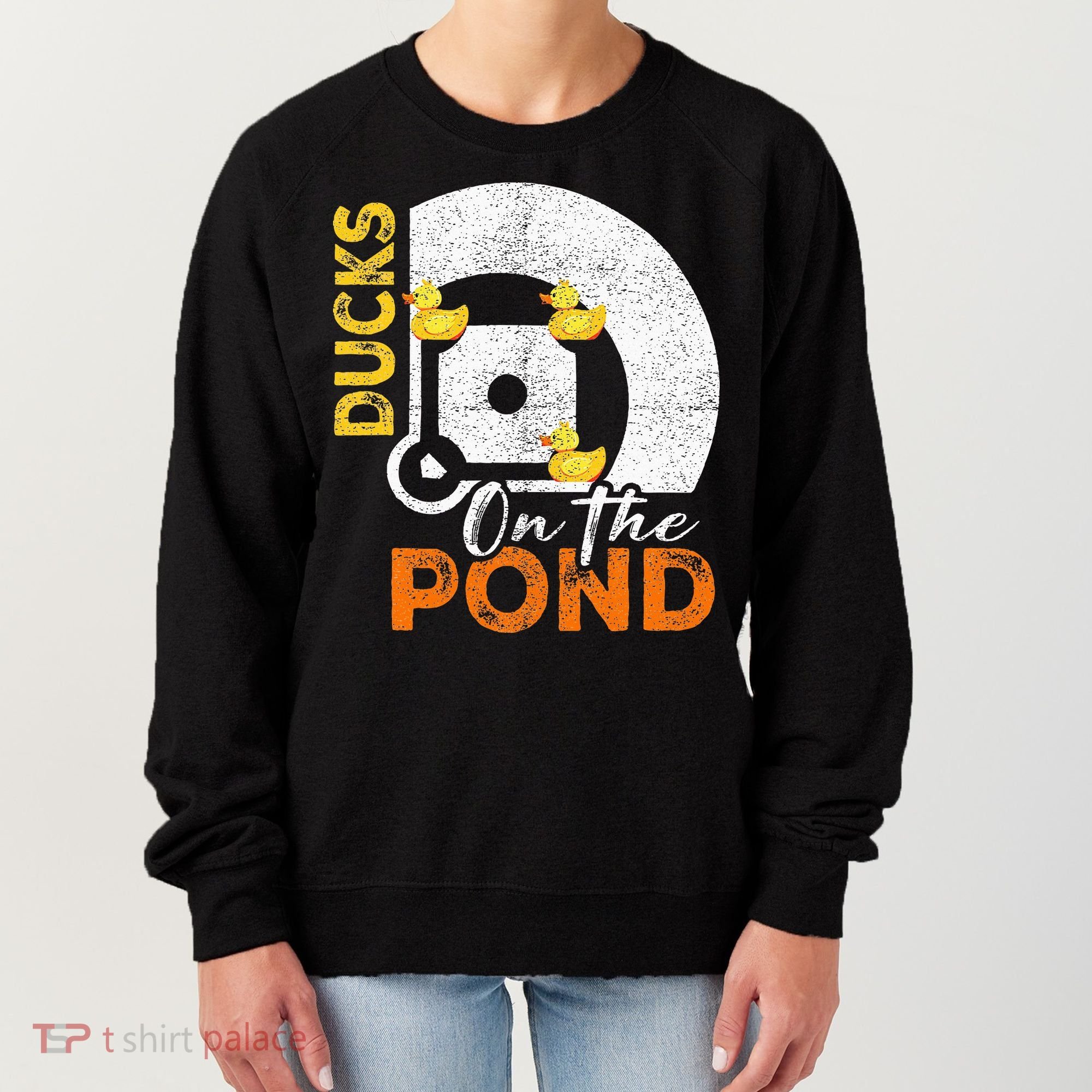 Ducks On The Pond Baseball Field Softball Saying Women's Sweatshirt