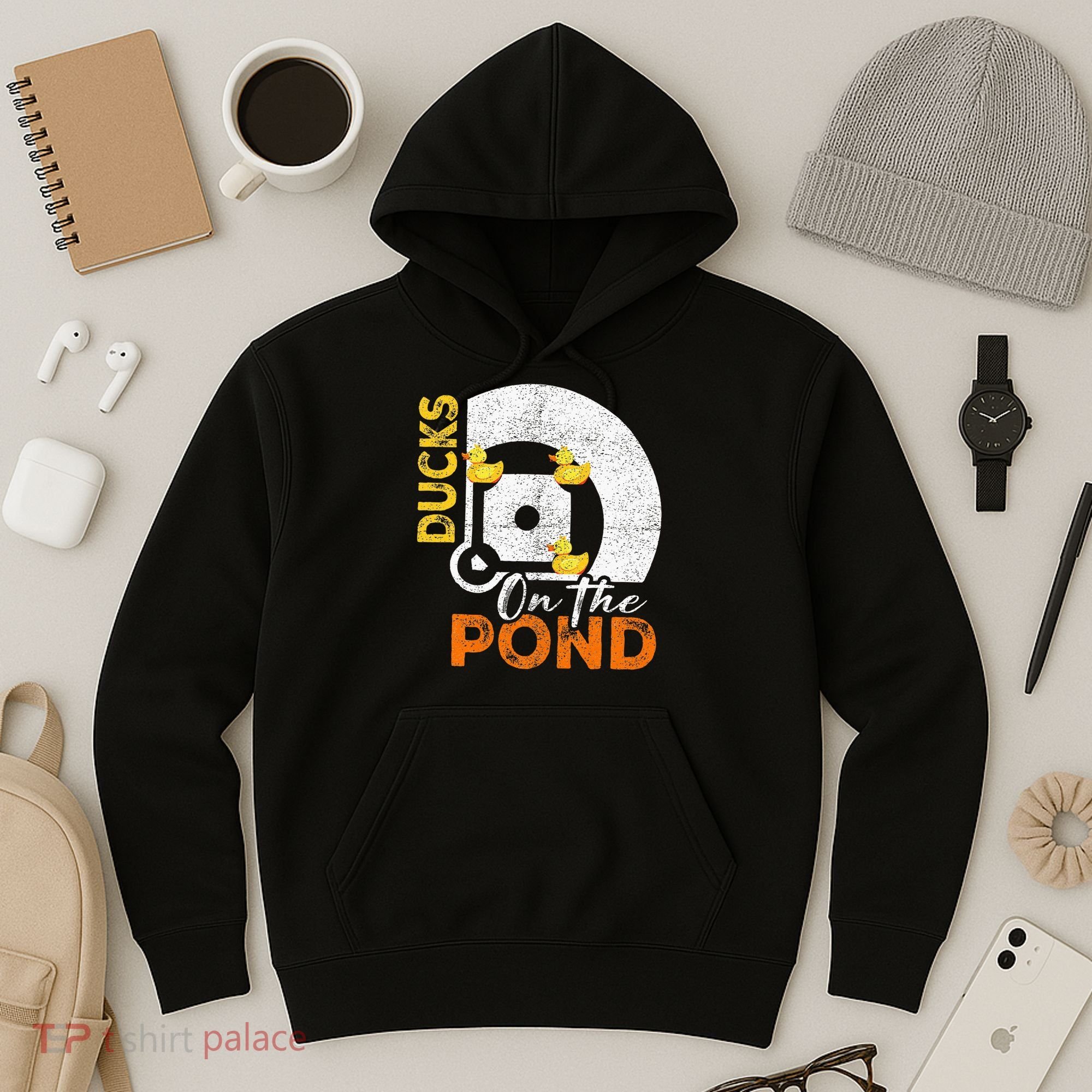 Ducks On The Pond Baseball Field Softball Saying Hoodie