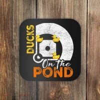 Ducks On The Pond Baseball Field Softball Saying Coaster thumb 0