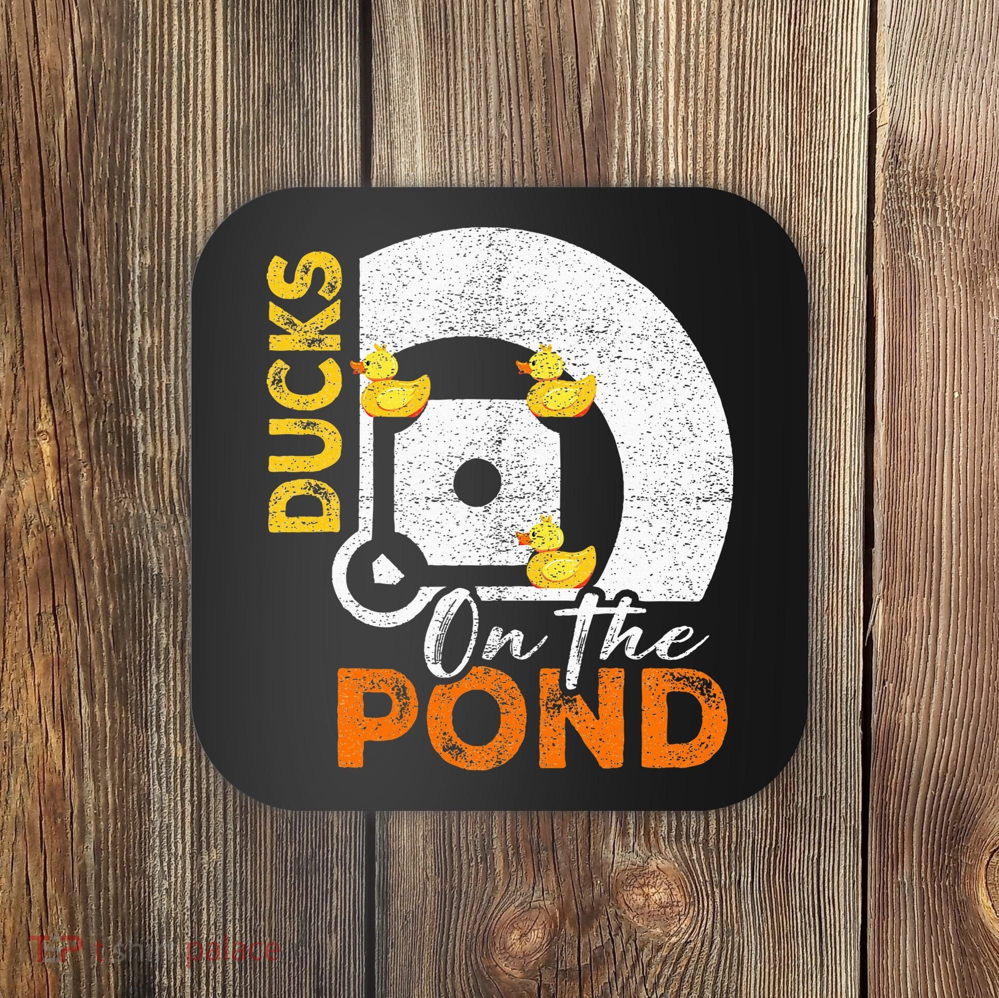 Ducks On The Pond Baseball Field Softball Saying Coaster