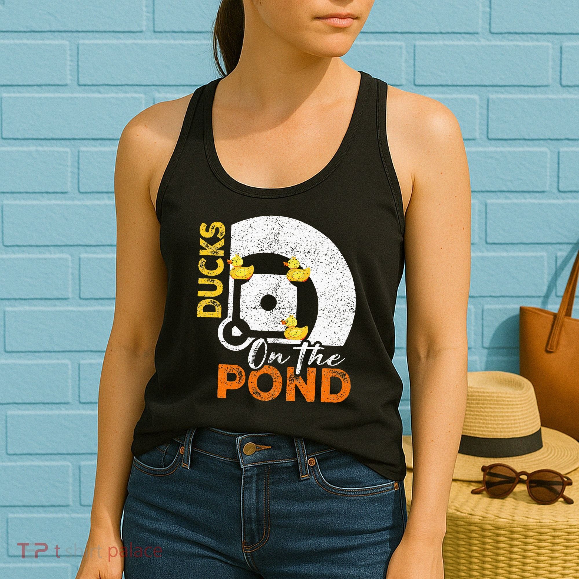 Ducks On The Pond Baseball Field Softball Saying Women's Tank Top