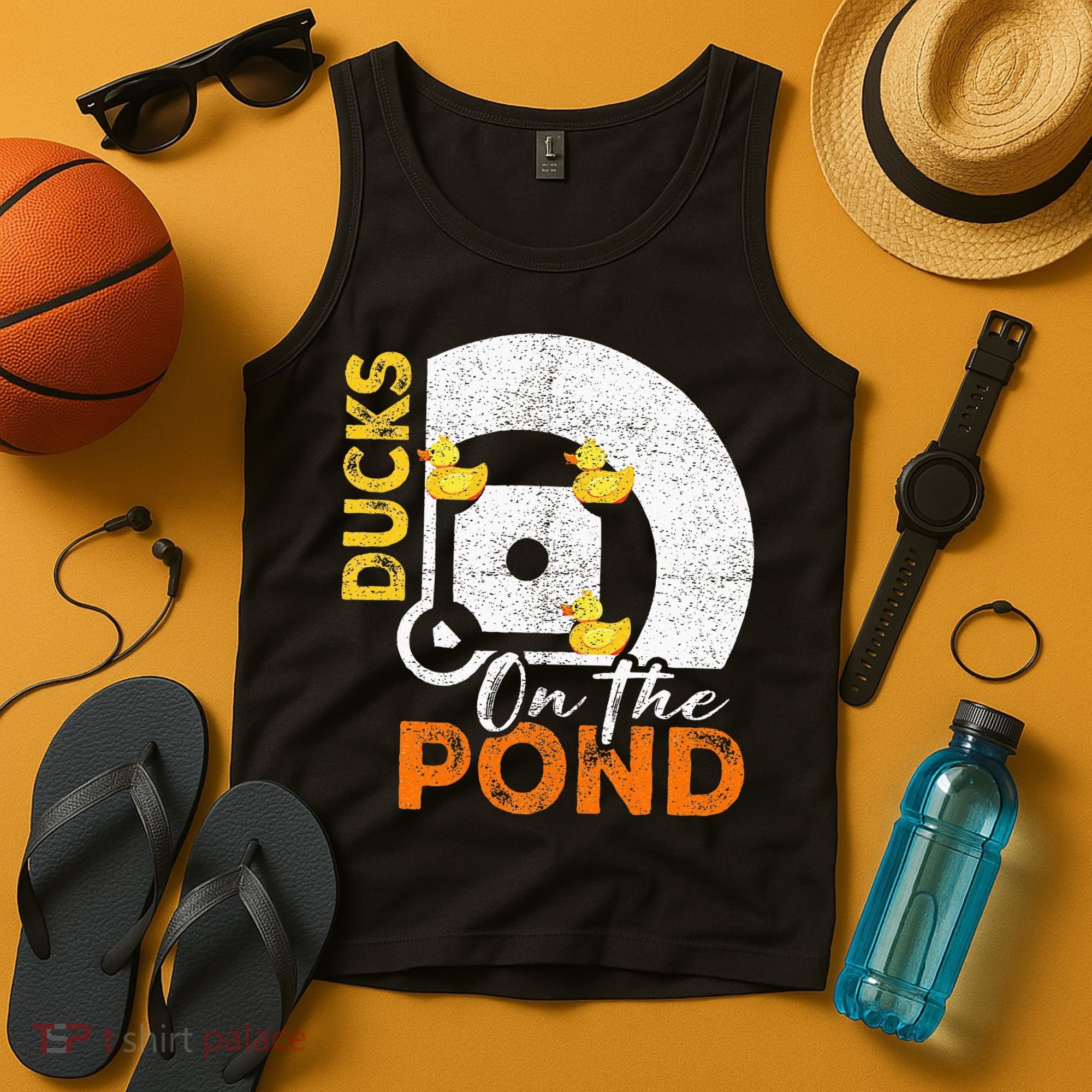 Ducks On The Pond Baseball Field Softball Saying Tank Top