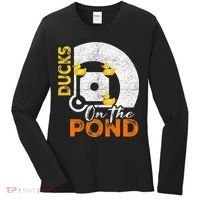 Ducks On The Pond Baseball Field Softball Saying Women's Long Sleeve Shirt thumb 0