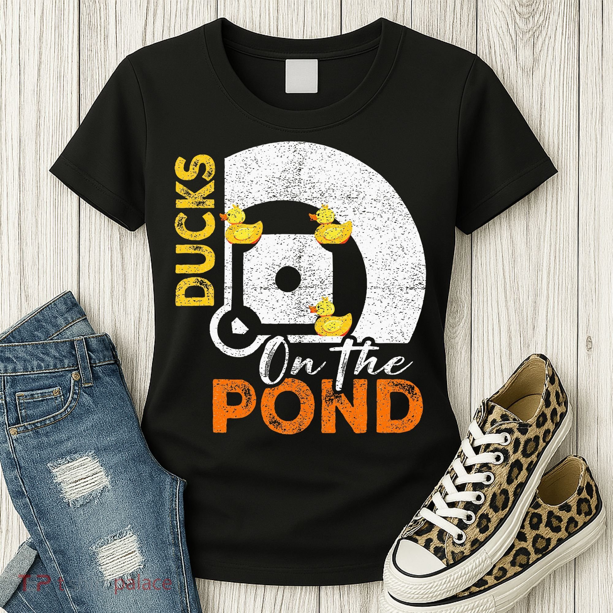 Ducks On The Pond Baseball Field Softball Saying Women's T-Shirt