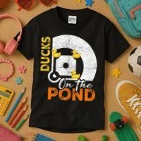 Ducks On The Pond Baseball Field Softball Saying Kids T-Shirt thumb 3