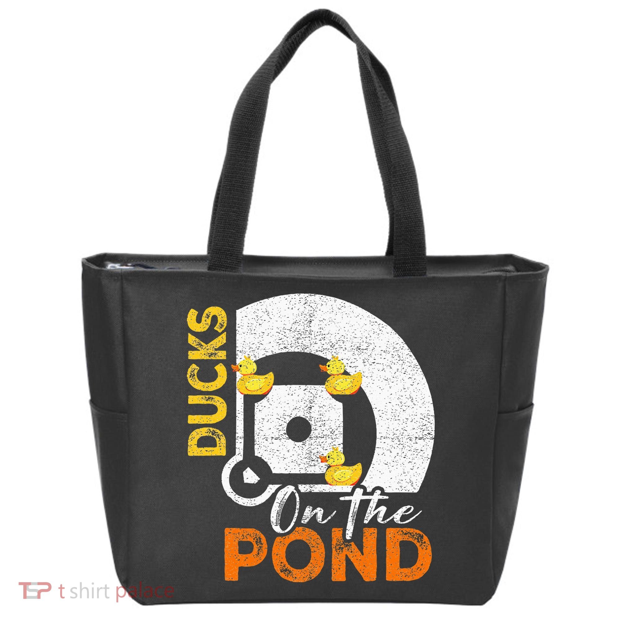 Ducks On The Pond Baseball Field Softball Saying Tote Bag