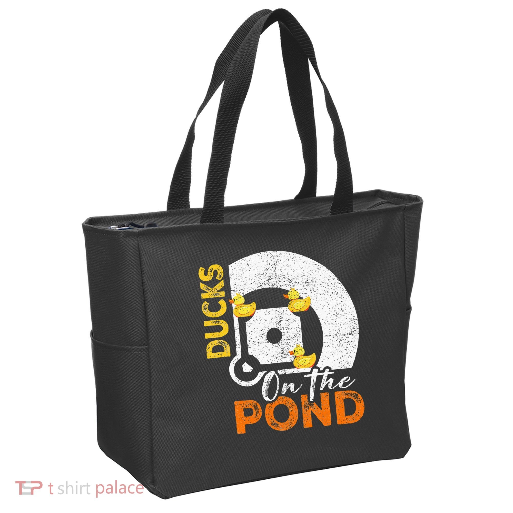 Ducks On The Pond Baseball Field Softball Saying Tote Bag
