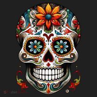 Day Of The Dead Inspired Sugar Skull Women's Sweatshirt thumb 2