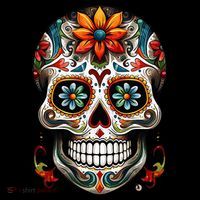 Day Of The Dead Inspired Sugar Skull Women's Hoodie thumb 2