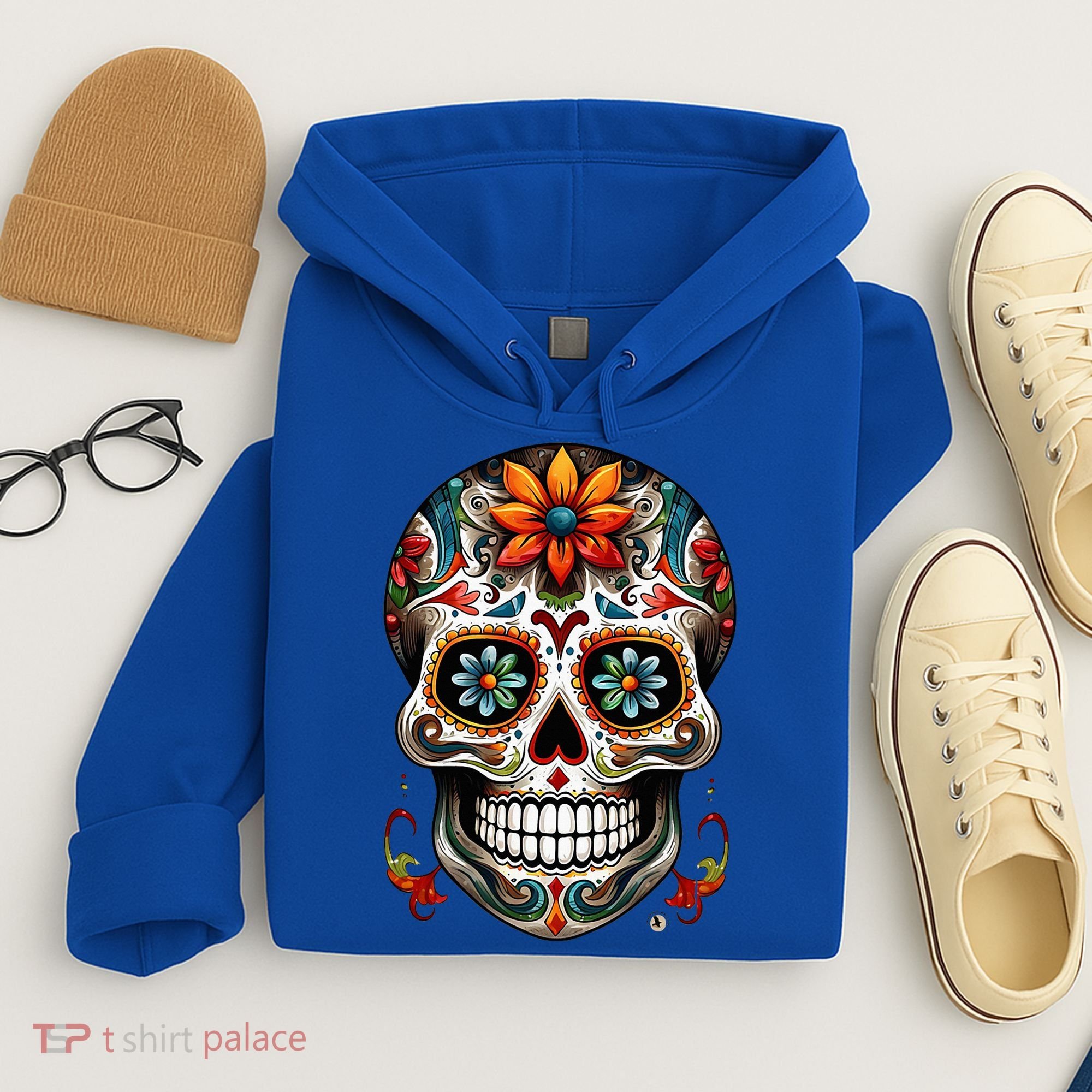 Day Of The Dead Inspired Sugar Skull Hoodie