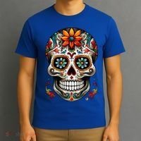 Day Of The Dead Inspired Sugar Skull T-Shirt thumb 3