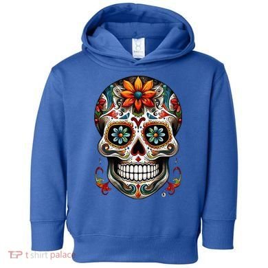 Day Of The Dead Inspired Sugar Skull Toddler Hoodie