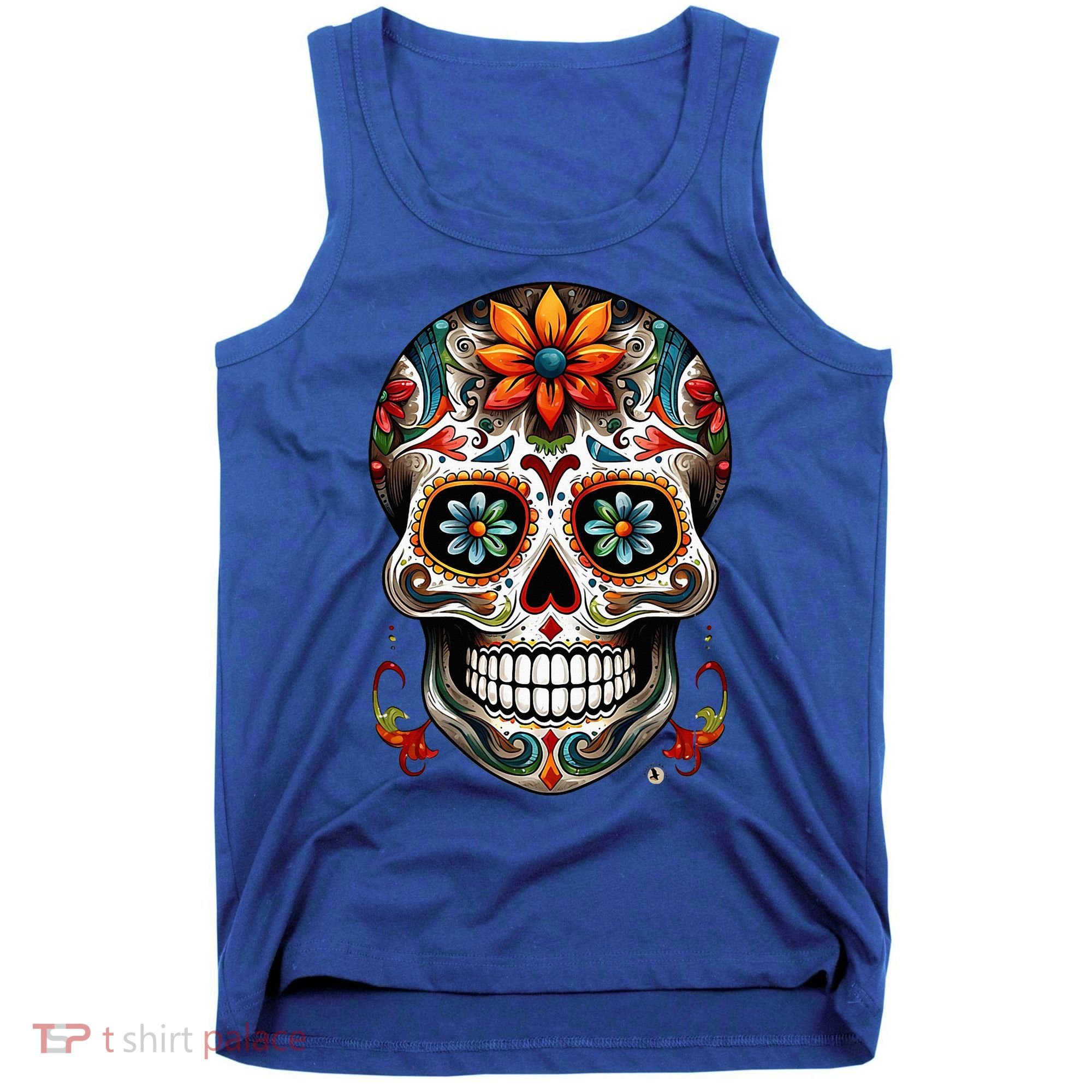 Day Of The Dead Inspired Sugar Skull Tank Top