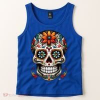 Day Of The Dead Inspired Sugar Skull Tank Top thumb 2