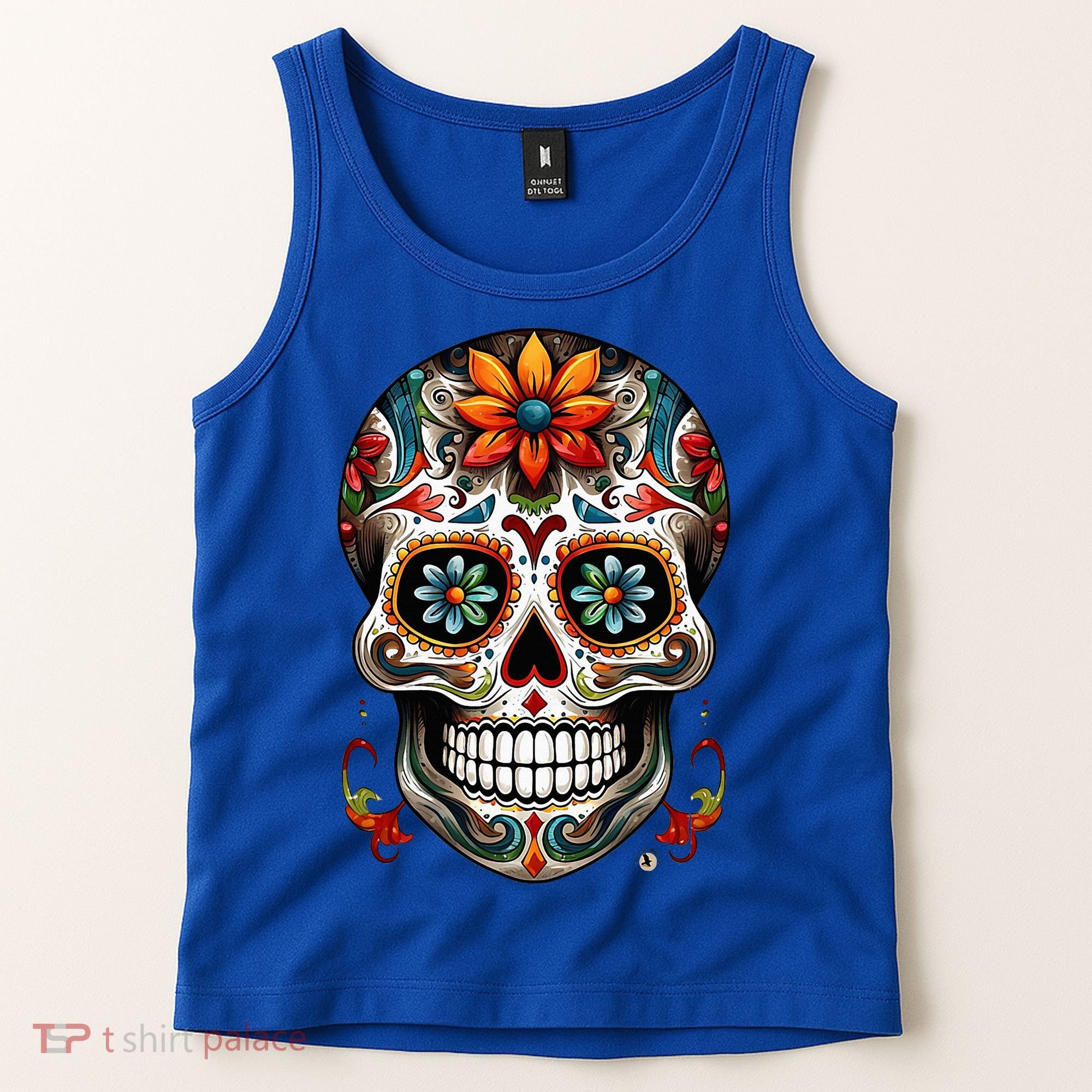 Day Of The Dead Inspired Sugar Skull Tank Top