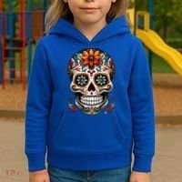 Day Of The Dead Inspired Sugar Skull Kids Hoodie thumb 3