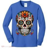 Day Of The Dead Inspired Sugar Skull Kids Long Sleeve Shirt thumb 0