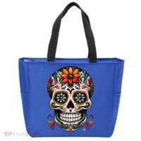 Day Of The Dead Inspired Sugar Skull Tote Bag thumb 0