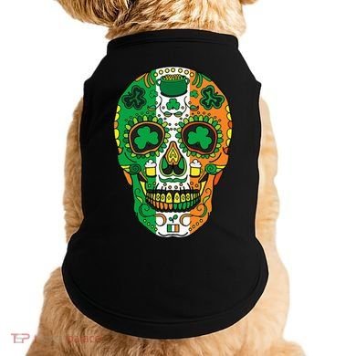 Day Of The Dead Irish Sugar Skull St Patricks Day Doggie Tank