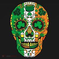 Day Of The Dead Irish Sugar Skull St Patricks Day Apron thumb 3