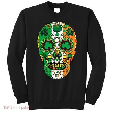 Day Of The Dead Irish Sugar Skull St Patricks Day Sweatshirt