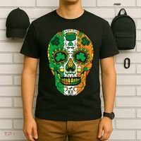 Day Of The Dead Irish Sugar Skull St Patricks Day T-Shirt thumb 6