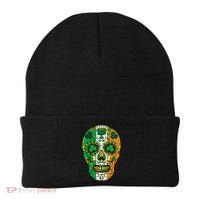 Day Of The Dead Irish Sugar Skull St Patricks Day Beanie thumb 0
