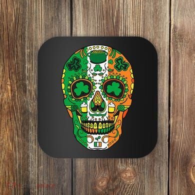Day Of The Dead Irish Sugar Skull St Patricks Day Coaster