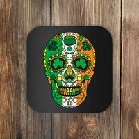 Day Of The Dead Irish Sugar Skull St Patricks Day Coaster thumb 0