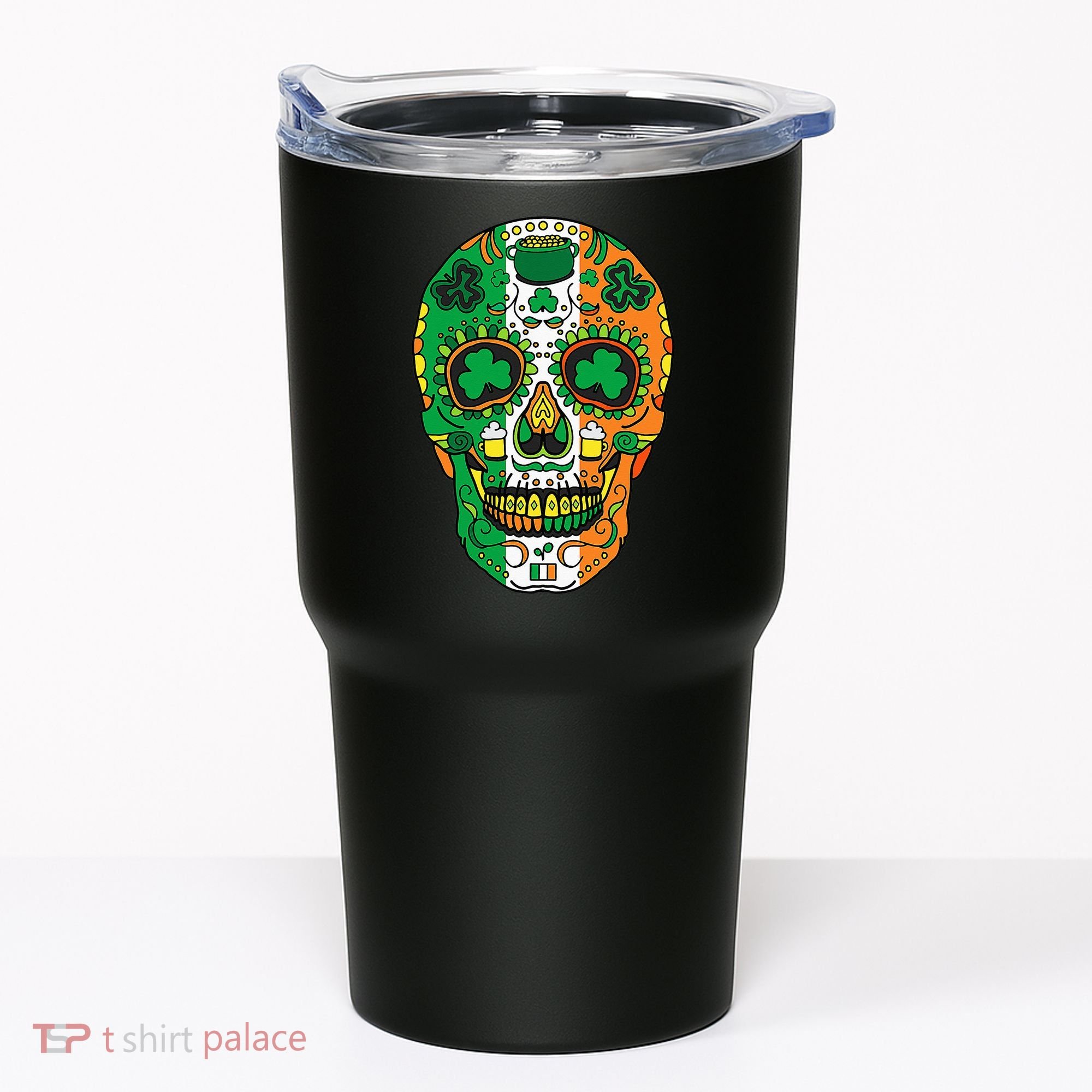 Day Of The Dead Irish Sugar Skull St Patricks Day Tumbler