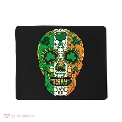 Day Of The Dead Irish Sugar Skull St Patricks Day Mousepad