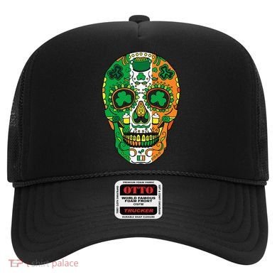 Day Of The Dead Irish Sugar Skull St Patricks Day Hat