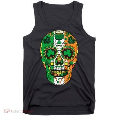 Day Of The Dead Irish Sugar Skull St Patricks Day Tank Top
