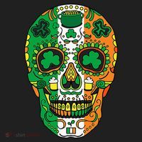 Day Of The Dead Irish Sugar Skull St Patricks Day Golf Towel thumb 3