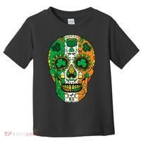 Day Of The Dead Irish Sugar Skull St Patricks Day Toddler T-Shirt thumb 0
