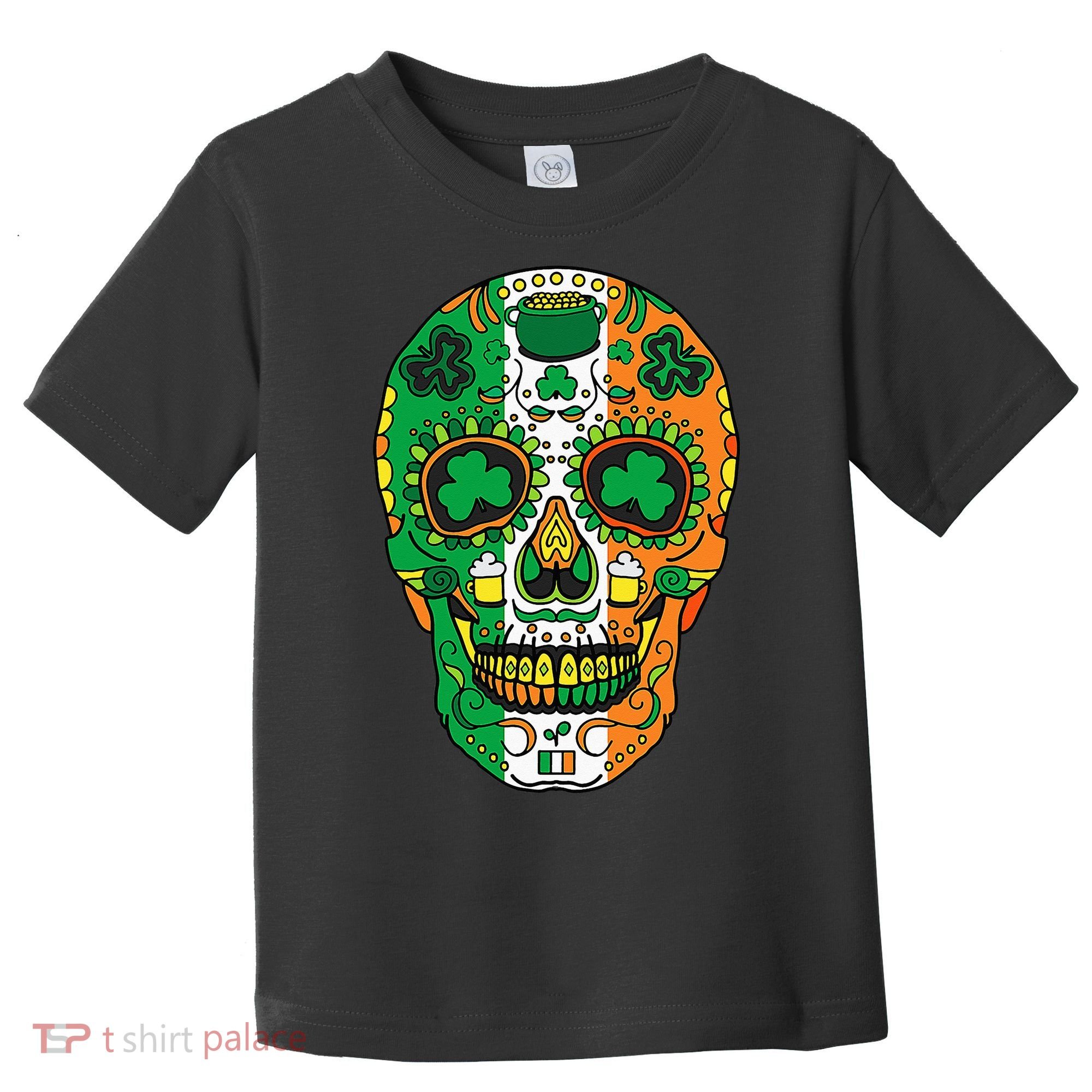 Day Of The Dead Irish Sugar Skull St Patricks Day Toddler T-Shirt