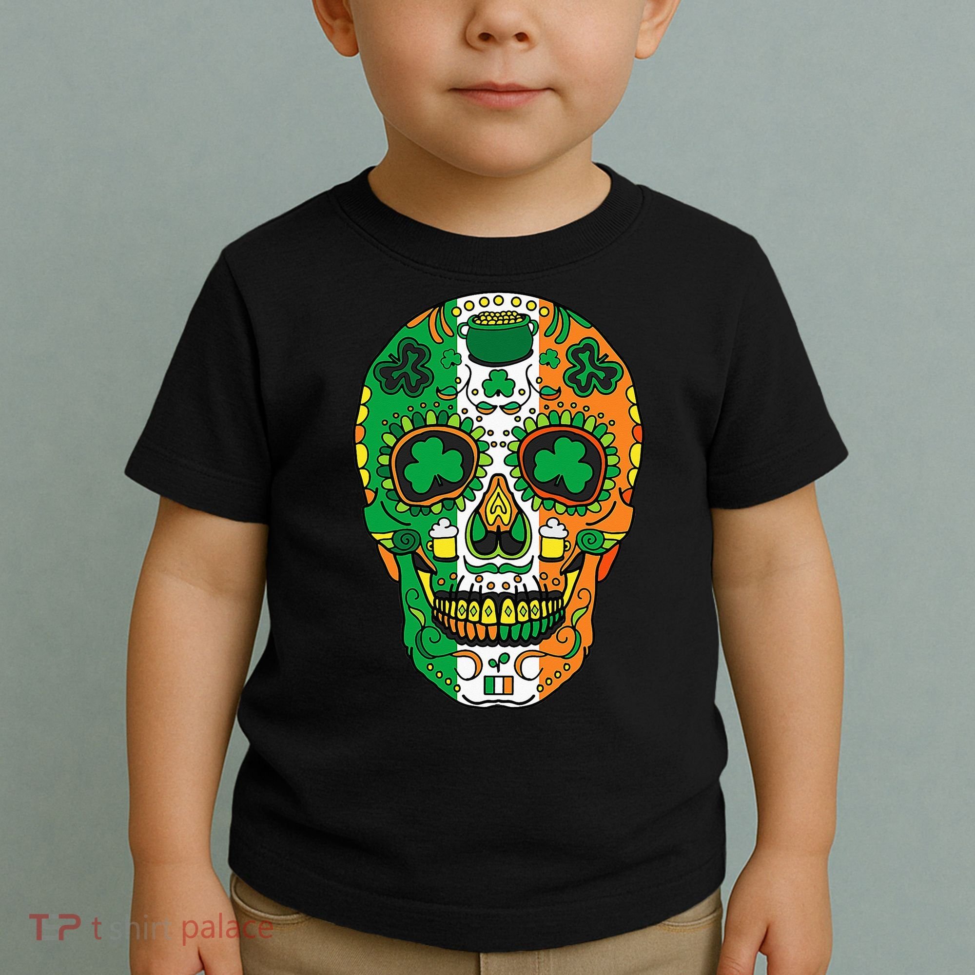 Day Of The Dead Irish Sugar Skull St Patricks Day Toddler T-Shirt