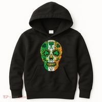 Day Of The Dead Irish Sugar Skull St Patricks Day Kids Hoodie thumb 0