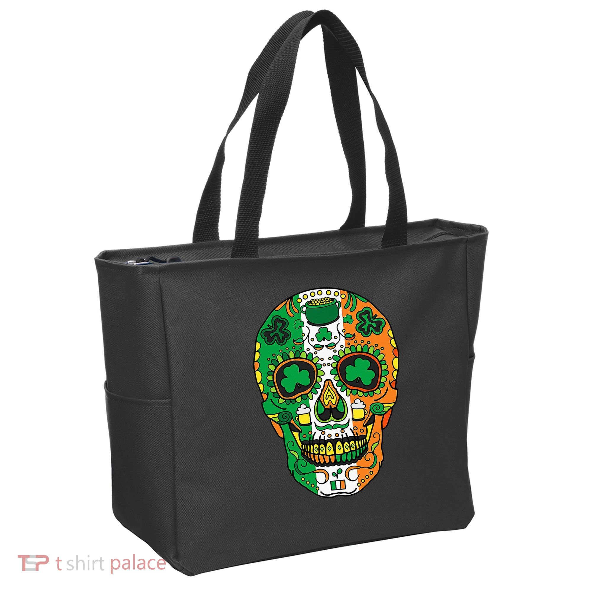 Day Of The Dead Irish Sugar Skull St Patricks Day Tote Bag