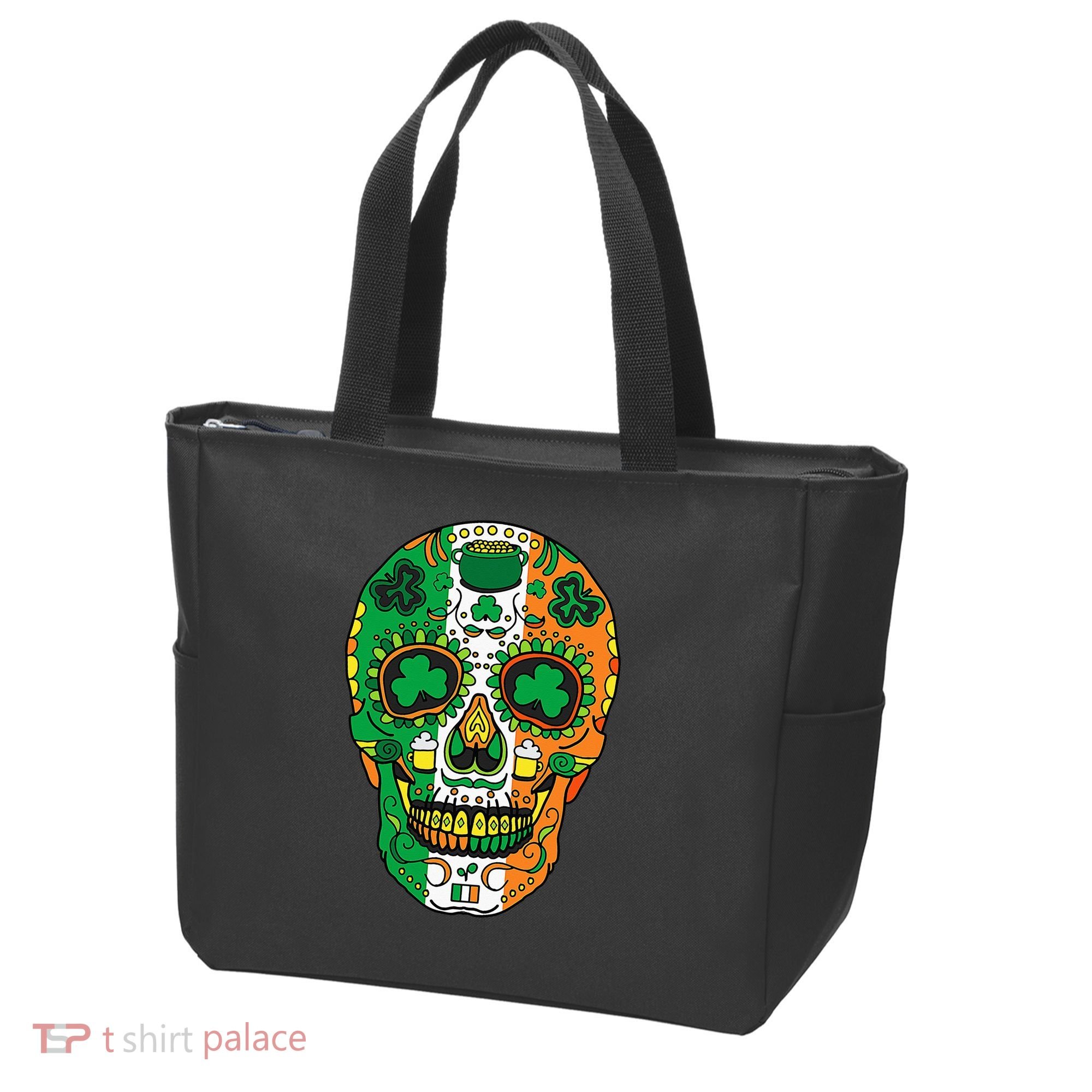 Day Of The Dead Irish Sugar Skull St Patricks Day Tote Bag