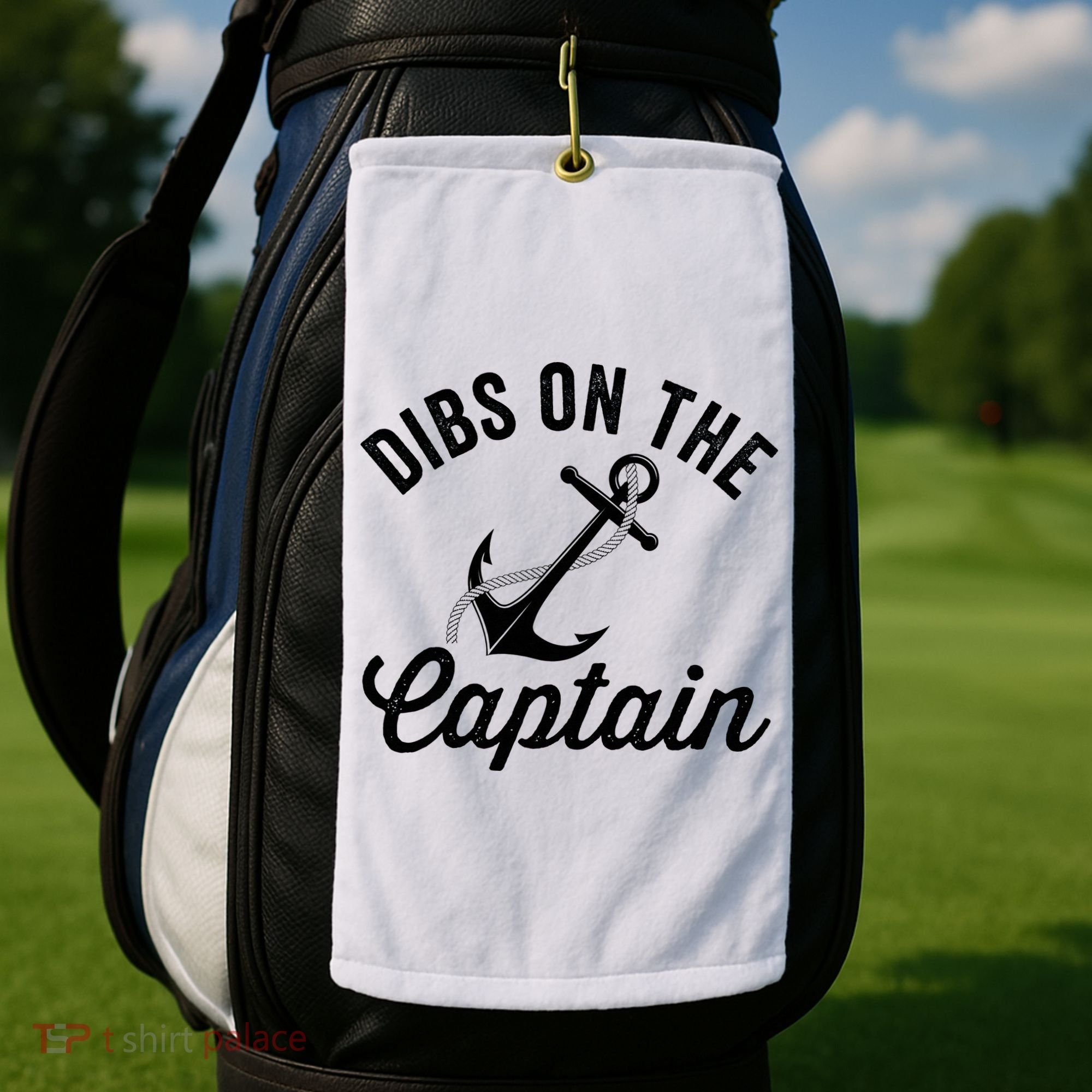 Dibs on The Captain Funny Captain Wife Golf Towel