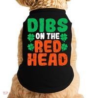 Dibs On The Redhead Irish Shamrock St Patrick's Day Drinking Doggie Tank thumb 0