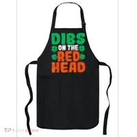 Dibs On The Redhead Irish Shamrock St Patrick's Day Drinking Apron thumb 0