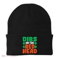 Dibs On The Redhead Irish Shamrock St Patrick's Day Drinking Beanie thumb 0