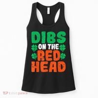 Dibs On The Redhead Irish Shamrock St Patrick's Day Drinking Women's Tank Top thumb 0