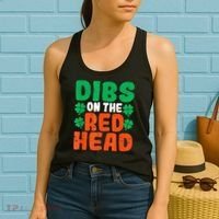Dibs On The Redhead Irish Shamrock St Patrick's Day Drinking Women's Tank Top thumb 2