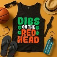 Dibs On The Redhead Irish Shamrock St Patrick's Day Drinking Tank Top thumb 4