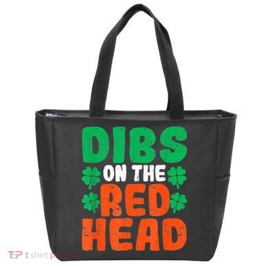 Dibs On The Redhead Irish Shamrock St Patrick's Day Drinking Tote Bag